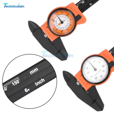 Dial Indicator Caliper Gauge Measuring Tool Plastic Vernier w/ Watch 0-150MM