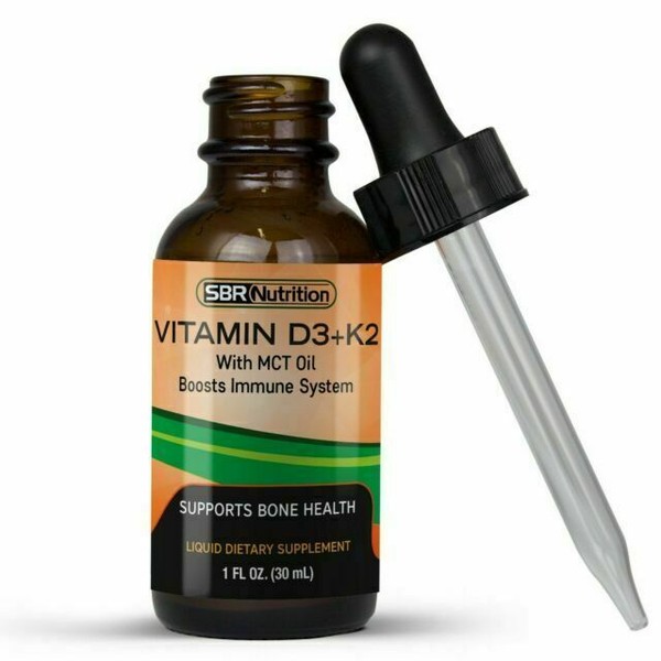 SBR Nutrition Vitamin D3 + K2 Liquid Drops with MCT Oil 1oz for sale