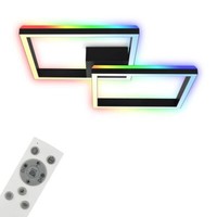 Briloner Frame Back Led Deckenleuchte, Fernbedienung, Dimmbar, Rgb Bunte Lichtfa