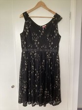 JOE BROWNS LITTLE BLACK DRESS SIZE 14 IN LACE