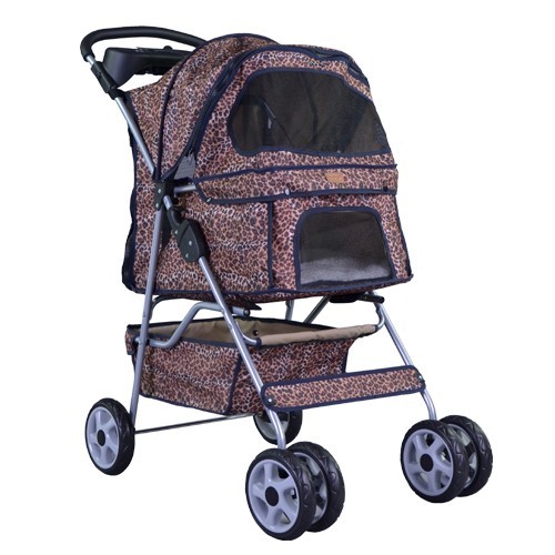 leopard print dog stroller