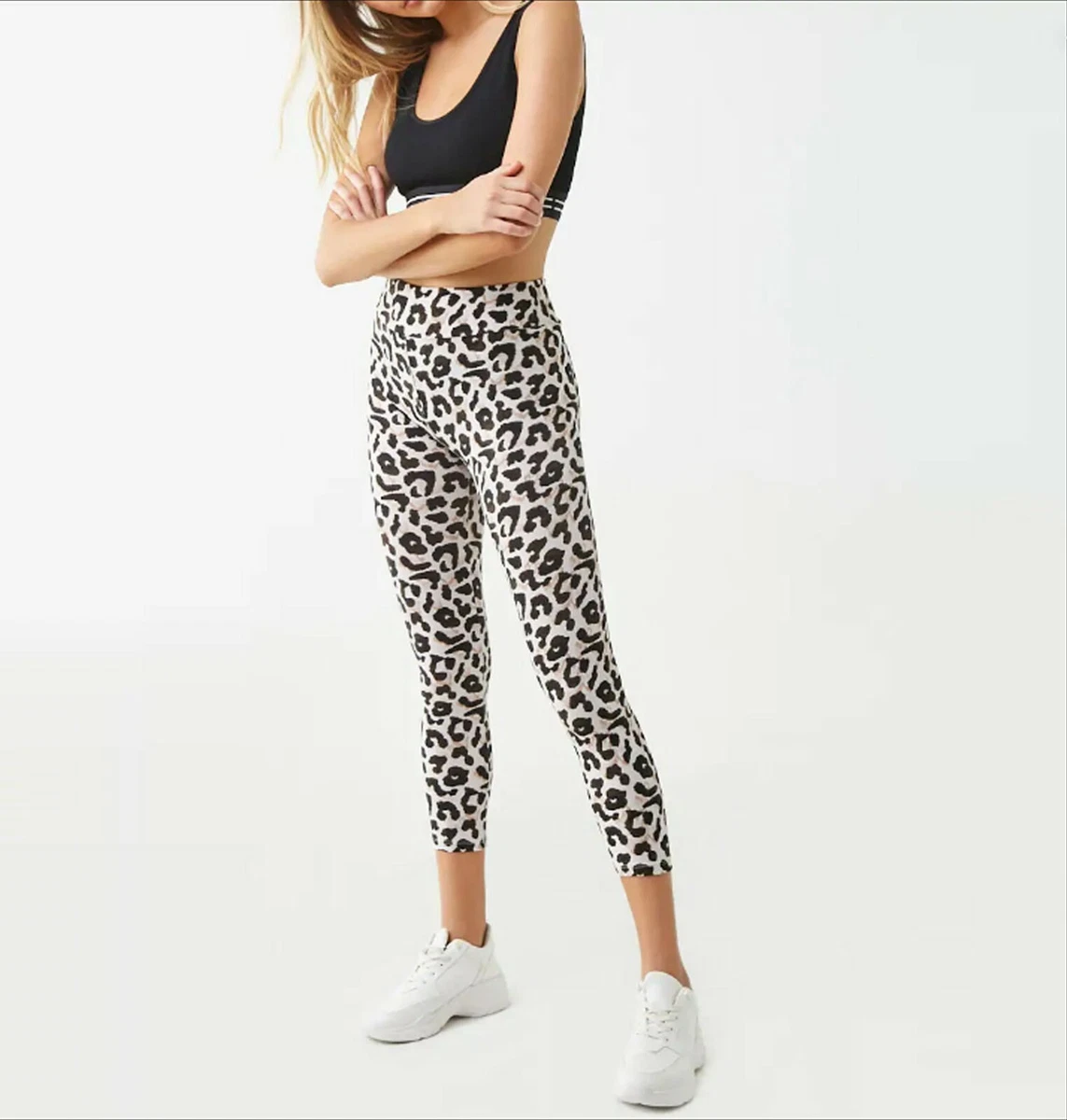 NWT Forever 21 free 2 luv High Waist Leopard Print Ankle Leggings