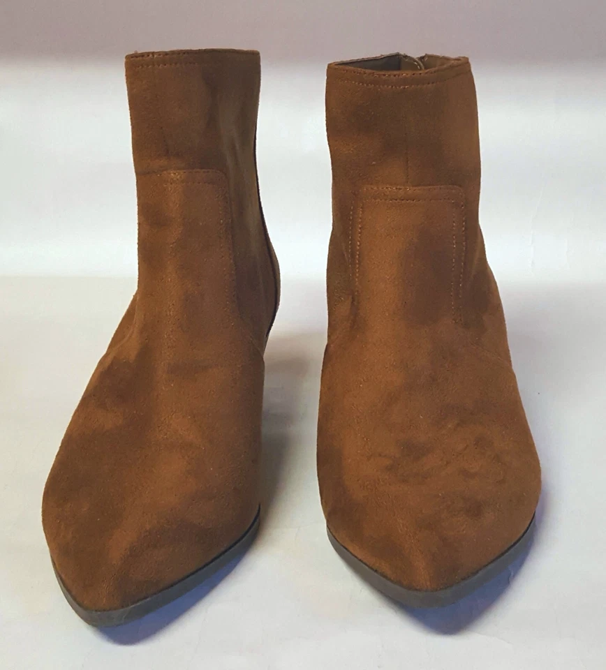 Banana Republic Botines Mujer Talla 10 Marrón Oscuro Imitación Gamuza Cremallera Trasera Foto 4 de 4