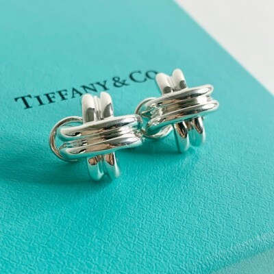 Tiffany & Co. 1990 Signature Cross Earrings SV925 Sterling Tiffany & Co. 1990 Signature Cross Earrings SV925 Sterling