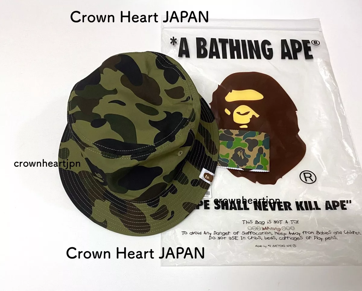 2023 A Bathing Ape BAPE Men 1ST CAMO BUCKET HAT Green BAPE Size L