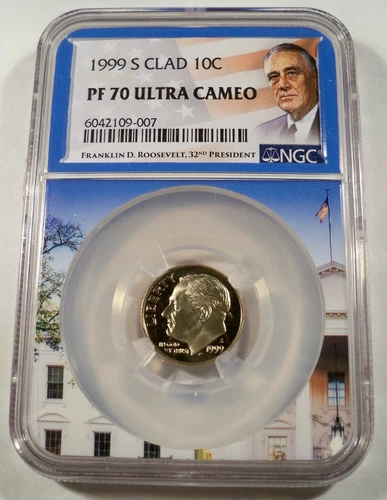 1999-S 10c CLAD NGC PF70UCAM PROOF ROOSEVELT DIME ULTRA CAMEO PR 70