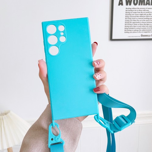 Silicone Case For Samsung S23 S22 S21 Ultra Plus S20 FE Shockproof Lanyard Cover - Picture 14 of 17