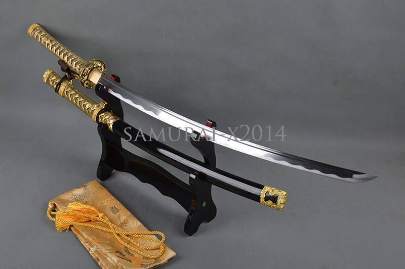 Espada Katana Samurai Japonesa Oro Tachi Saya Accesorios Acero Alto Carbono Afilado Foto 3 de 4