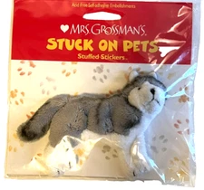 NEW Mrs Grossman STUCK ON PETS Stuffed Siberian Husky Dog Puffy Sticker