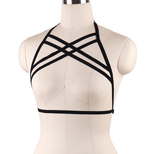 Harness Elastic Cupless Cage Bra Sexy Lingerie for Women Top Exotic Strap Belt - Picture 116 of 273