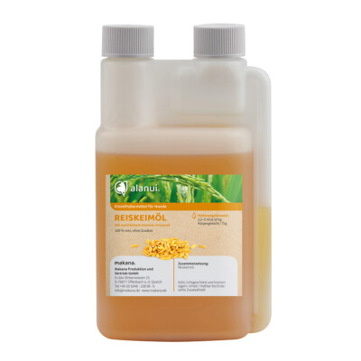 alanui Reiskeimöl für Hunde, raffiniert, 250 ml Dosierflasche