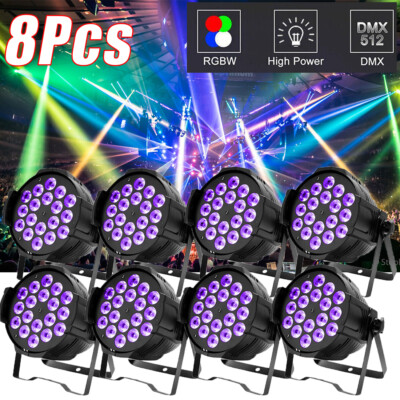 4/8PCS Par Stage Light 270W RGBW 18LED Strobe Beam DMX512 DJ Disco Party Wedding