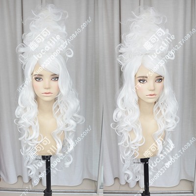 Hair Lady Gaga Club Parade White Curly Synthetic Cosplay Wig Ebay