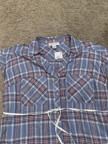 NWT! Motherhood Maternity Plaid Top/Shirt/Blouse - Size Small - Picture 2 of 6