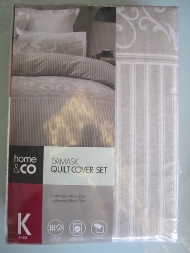 New Home & Co King Quentin Quilt Cover Set 1 Quilt Cover & 2 Pillow cases - Picture 2 of 2