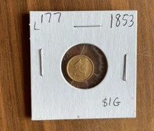 1853 $1 Liberty Head Gold Dollar Coin