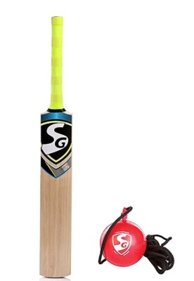 SG Cricket Practice Combo - Nexus Plus English  Willow Bat + I-Ball Hanging ball