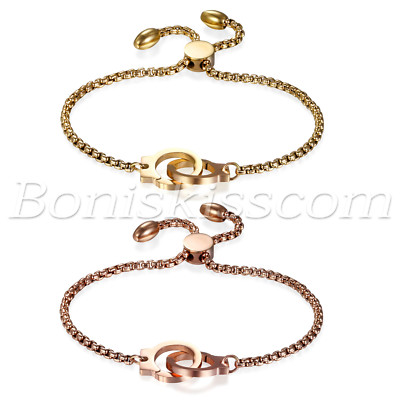 Women's Stainless Steel Handcuffs Freely Adjustable Bracelet Chain Unique Design