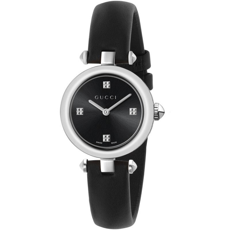 Gucci Diamantissima Women's Black Dial Leather Band Watch - YA141506 ($990 MSRP)