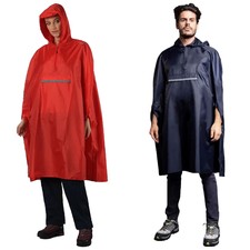 Adult Waterproof Rain Poncho Cmp Mens Ladies Festival Camping Reusable Rain Cape