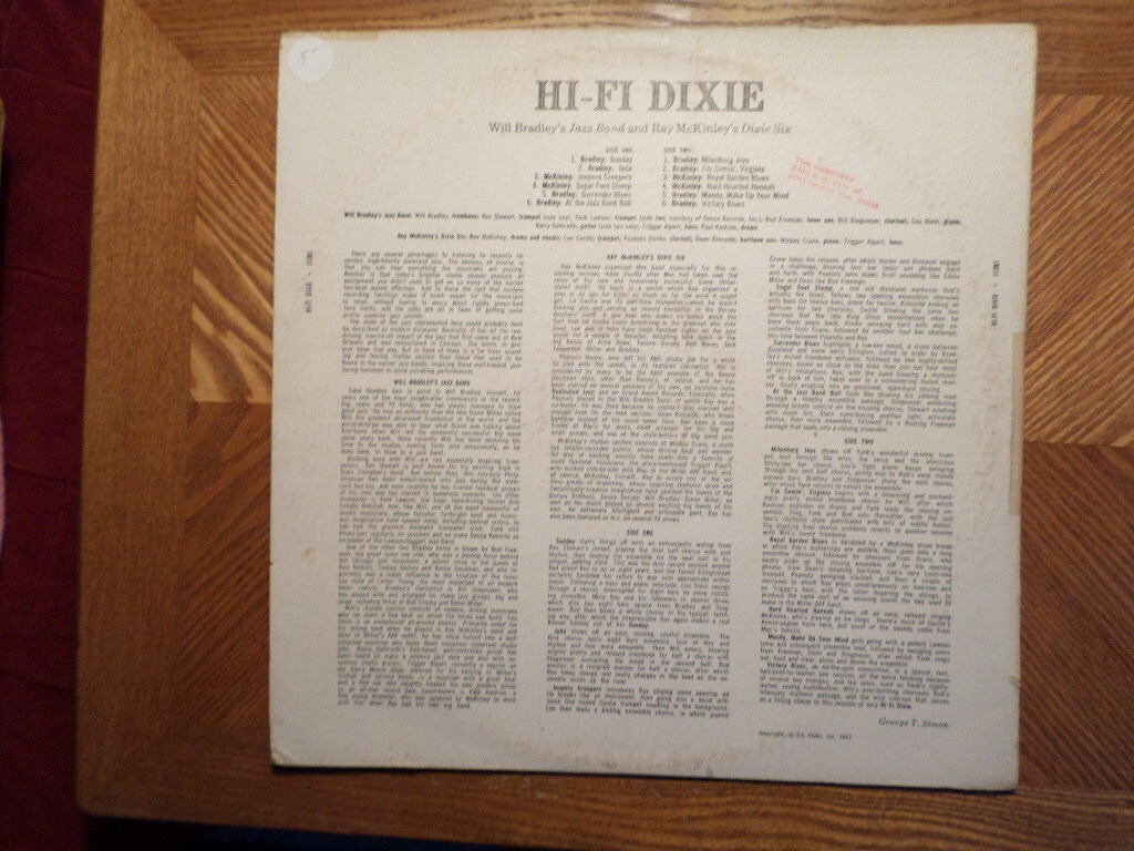 JAZZTONE LP RECORD J1261/will bradley jazz band/ HI FI DIXIE JAZZTONE LP RECORD J1261/will bradley jazz band/ HI FI DIXIE