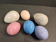 Set of 6 Ceramic Easter Egg Decor 2" to 2.5"