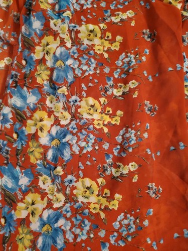 Kimono Jacke Morgenmantel Damen 2xl Blumenmuster auf Ziegel Spitzendetail Boho Landhaus Kern - Bild 6 von 6