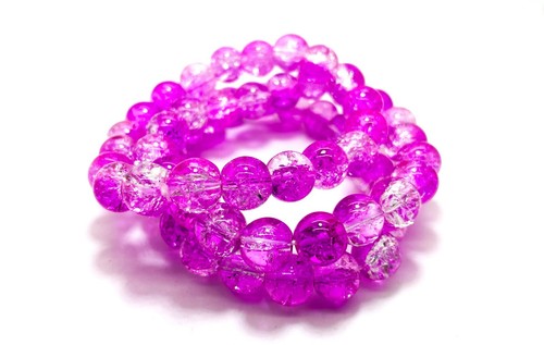 Pulsera de piedras preciosas lisas de cuarzo agrietado hecha a mano con cristal agrietado pulido PGB238 - Imagen 11 de 23