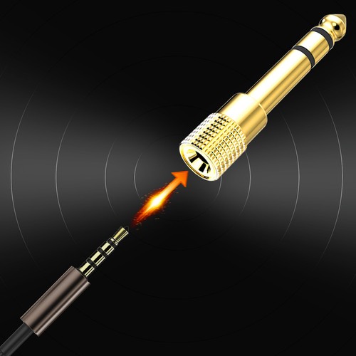 1/4 inch to 3.5mm Headphone Adapter 6.35mm Male Plug to 1/8 inch Female Stereo - Picture 5 of 7