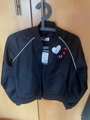 Neu Original Fred Perry Amy Winehouse Edition Jacke Heart Bomber schwarz Größe S