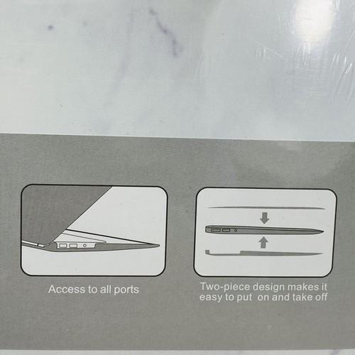 MacBook Air 13” Hardshell Case Marble W/matching Keyboard Cover A1466/A1369 NEW - Picture 3 of 4