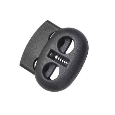 Seilstopper f??r leichte Stoffe 5 mm Doppelloch Kunststoff oval schwarz Design