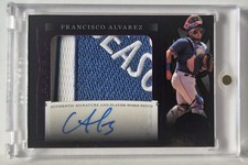 1/1 2022 Leaf Trinity BLACK PURPLE FOIL Francisco Alvarez  METS LOGO PATCH + RC