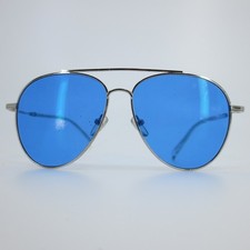 EyeBuyDirect Aviator Sunglasses Silver Metal Blue Tint Lens 57-14-140 TERRIE