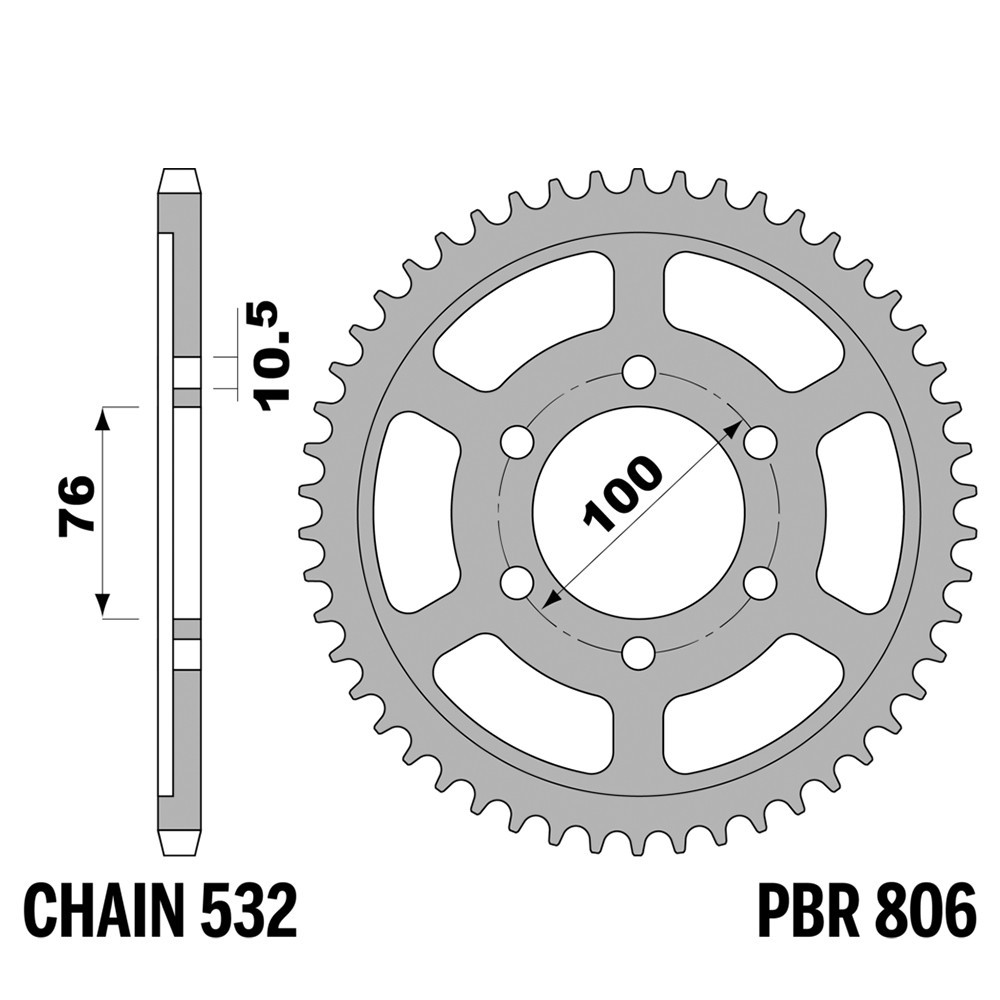 Pignon arrière PBR 52 dents en acier pour Suzuki GSX-FL 1100