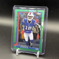 2025 Topps Chrome Football- Brandin Cooks #95 Green Pig Skin Refractor #51/99
