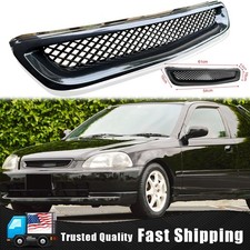 For 96-98 Honda Civic Ej Ek Type R Front Hood Grille Mesh Upper Grill Black Abs