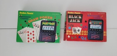 Vintage Radio Shack Pro Poker & Black Jack Handheld LCD Electronic Games