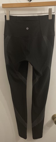 Lululemon Mapped Out High-Rise Tight 28" Black Glacier Grey Senseknit Tight Sz 8