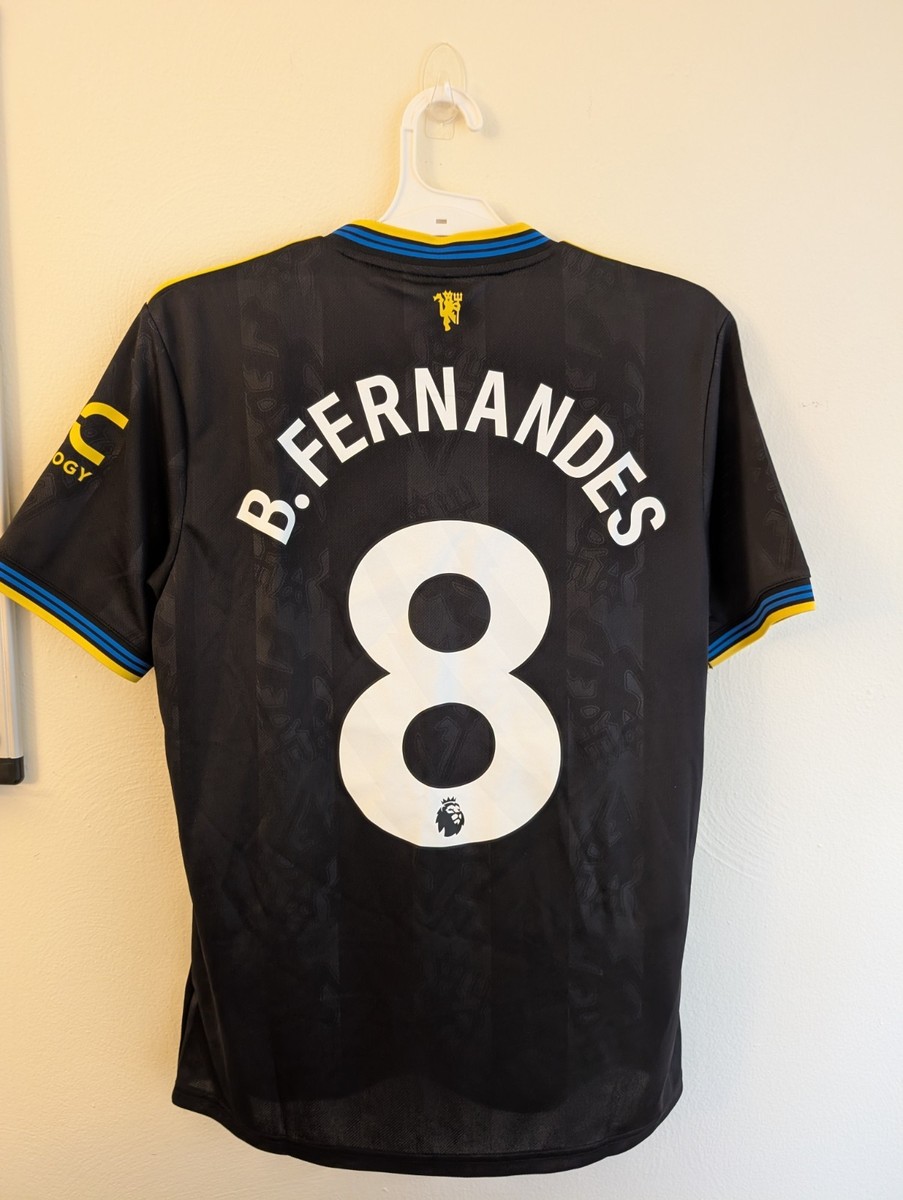 adidas Manchester United B. Fernandes #8 Black Soccer Jersey M | eBay