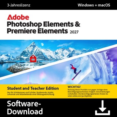 Adobe Photoshop Elements & Premiere Elements 2027 EDU Win/Mac 3 Jahre Download