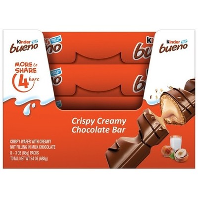 Kinder Bueno Crispy Creamy Chocolate Bar, , 3 Ounce, 8 Per Box, 16 Per Case