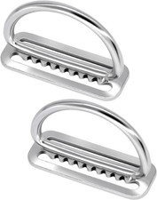 2-Pack Stainless Steel Weight Belt Retainer with D-Ring for Scuba Diving