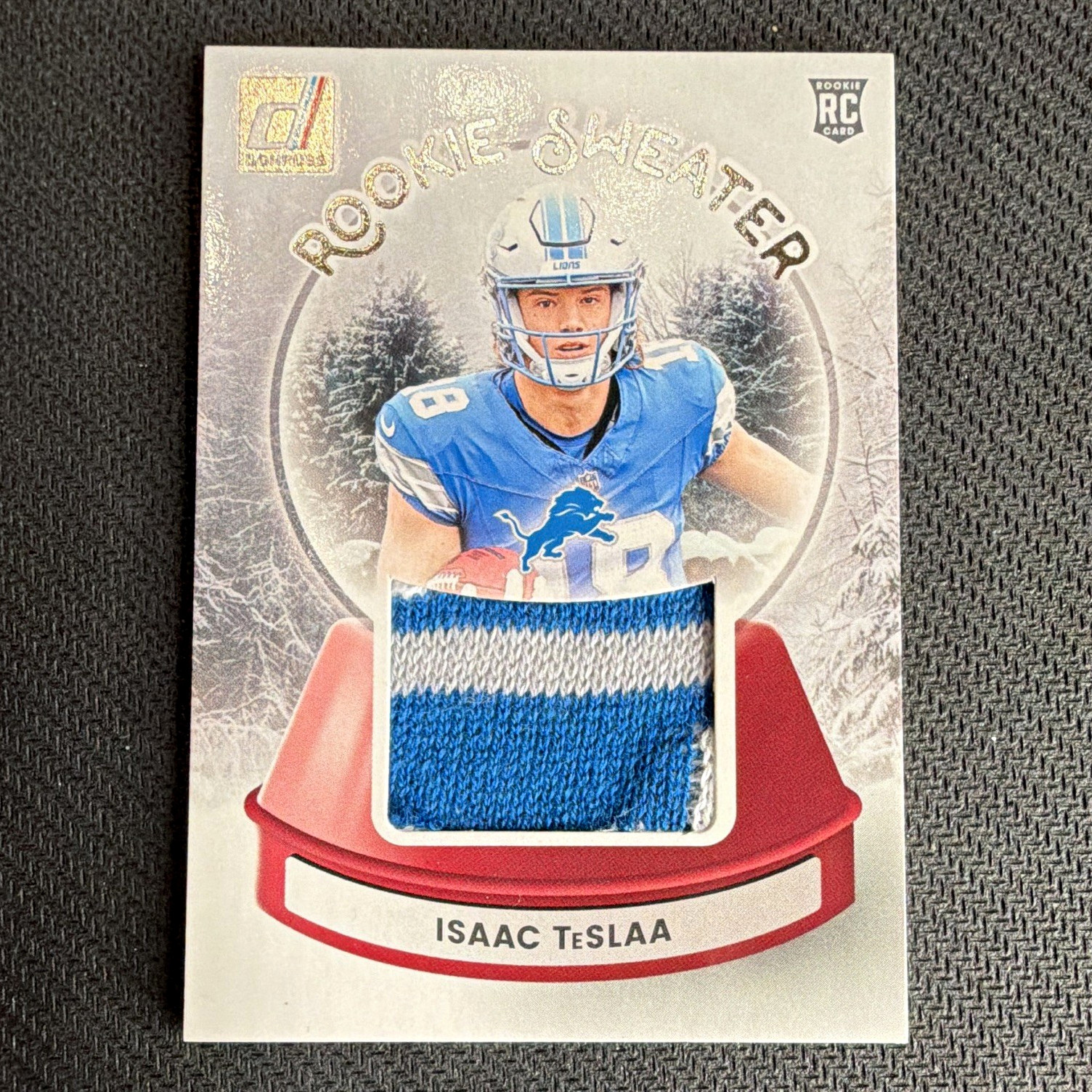 Isaac TeSlaa Panini Donruss Rookie Holiday Sweater #SWEITA Base