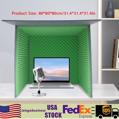Green Portable Soundproof Booth Studio Sound Recording Desktop Soundproof Cover