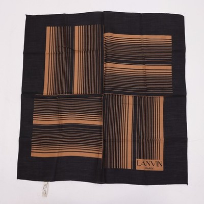 LANVIN PARIS 100% Silk Pocket Square Scarf Handkerchief 17.5'' Made in France