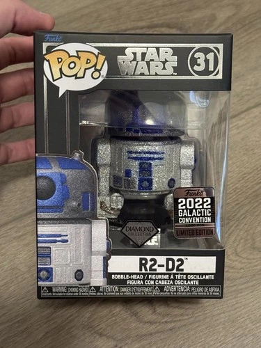 Funko Pop! Star Wars R2-D2 #31 Diamond 2022 Galactic Convention Limited Edition