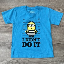 Despicable Me T Shirt Boys Medium Blue Graphic I Didnt Do It Short Sleeve New