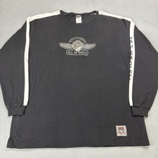 Vintage 90s Harley Davidson Looney Tunes Taz Hell On Wheels Long Sleeve Shirt XL