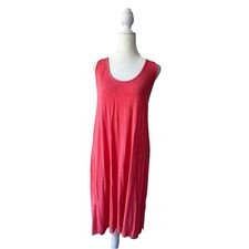 Saturday Sunday Anthropologie Midi Dress Womens M Coral Racerback Slub Knit Boho